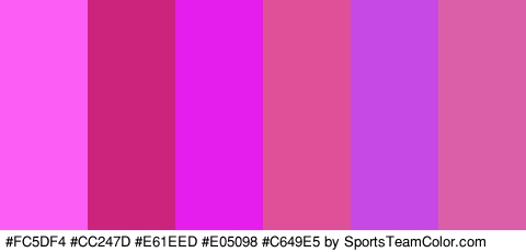 #FC5DF4 #CC247D #E61EED #E05098 #C649E5 #DB5EA9 Colors