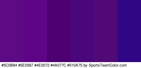 #5C0B84 #5E0587 #4E0072 #4A077C #510A75 #300684 Colors