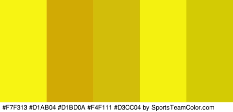 #F7F313 #D1AB04 #D1BD0A #F4F111 #D3CC04 Colors