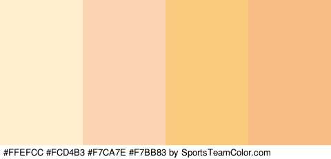 #FFEFCC #FCD4B3 #F7CA7E #F7BB83 Colors